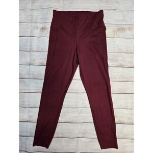 GapFit Recycled Power Women's 7/8 Leggings Size Small Burgundy Ankle Athletic
